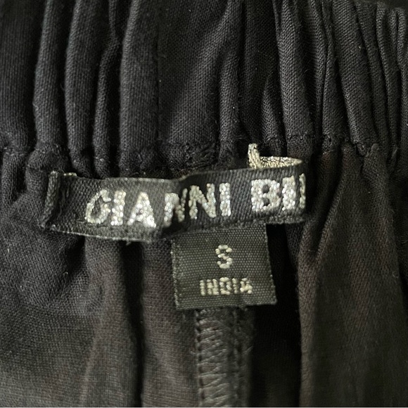 Gianni Bini Black Cotton Drawstring Tassel Pleated Wide Leg Pants 35175 - Picture 11 of 16